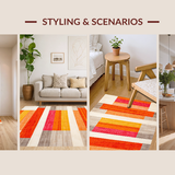 Ultra Soft Area Rug, Non Slip, Stain Resistant, Washable Area Rugs for Living Room, Bedroom, Charming Abstract Soft Touch Visuals(Orange)