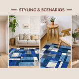 Stylish Abstract Blue Tiled(Blue)