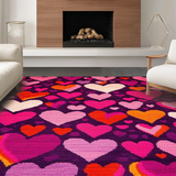 Ultra Soft Area Rug, Non Slip, Stain Resistant, Washable Area Rugs for Living Room, Bedroom, Lively Motivational Textured Design(Purple)