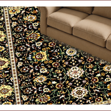 Ultra Soft Area Rug, Non Slip, Stain Resistant, Washable Area Rugs for Living Room, Bedroom, Rustic Earthy Floral Elegance(Black)