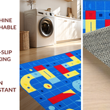 Ultra Soft Area Rug, Non Slip, Stain Resistant, Washable Area Rugs for Living Room, Bedroom, Whimsical Animal Character Theme(Blue)