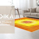 Ultra Soft Area Rug, Non Slip, Stain Resistant, Washable Area Rugs for Living Room, Bedroom, Playful Retro Sunshine Theme(Yellow)