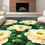 Ultra Soft Area Rug, Non Slip, Stain Resistant, Washable Area Rugs for Living Room, Bedroom, Charming Petal Inspired Design(Beige)