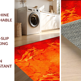 Ultra Soft Area Rug, Non Slip, Stain Resistant, Washable Area Rugs for Living Room, Bedroom, Chic Abstract Flame Aesthetic Fusion(Orange)