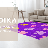 Ultra Soft Area Rug, Non Slip, Stain Resistant, Washable Area Rugs for Living Room, Bedroom, Colorful Artistic Animal Claw Arrangement(Purple)
