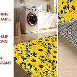 Retro Artistic Sunflower Print(Yellow)