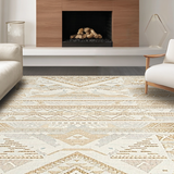 Ultra Soft Area Rug, Non Slip, Stain Resistant, Washable Area Rugs for Living Room, Bedroom, Rustic Woven Textured Pattern(Beige)
