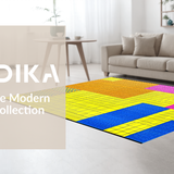 Ultra Soft Area Rug, Non Slip, Stain Resistant, Washable Area Rugs for Living Room, Bedroom, Lively Symmetrical Patterned Accent(Yellow)