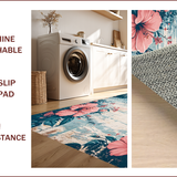 Ultra Soft Area Rug, Non Slip, Stain Resistant, Washable Area Rugs for Living Room, Bedroom, Machine Washable Floral Dining Room Accent Rug(Pink)