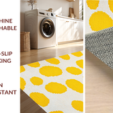 Ultra Soft Area Rug, Non Slip, Stain Resistant, Washable Area Rugs for Living Room, Bedroom, Fun Cartoonish Egg Visual Theme(Yellow)