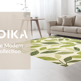 Ultra Soft Area Rug, Non Slip, Stain Resistant, Washable Area Rugs for Living Room, Bedroom, Fresh Tropical Greenery Theme(Beige)