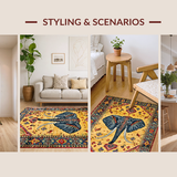 Ultra Soft Area Rug, Non Slip, Stain Resistant, Washable Area Rugs for Living Room, Bedroom, Luxurious Earth Tone Mandala(Yellow)