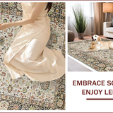 Ultra Soft Area Rug, Non Slip, Stain Resistant, Washable Area Rugs for Living Room, Bedroom, Washable Low Pile Kitchen Accent Rug(Beige)