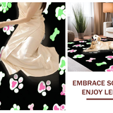 Ultra Soft Area Rug, Non Slip, Stain Resistant, Washable Area Rugs for Living Room, Bedroom, Dynamic Black and Pink Pet Art(Green)