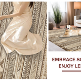 Ultra Soft Area Rug, Non Slip, Stain Resistant, Washable Area Rugs for Living Room, Bedroom, Elegant Warm Striped Casual Aesthetic(Beige)