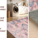 Ultra Soft Area Rug, Non Slip, Stain Resistant, Washable Area Rugs for Living Room, Bedroom, Luxurious Watercolor Floral Theme(Pink)