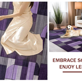 Ultra Soft Area Rug, Non Slip, Stain Resistant, Washable Area Rugs for Living Room, Bedroom, Chic Symmetrical Pattern Fusion(Purple)