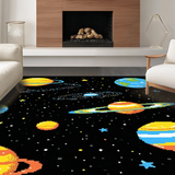 Ultra Soft Area Rug, Non Slip, Stain Resistant, Washable Area Rugs for Living Room, Bedroom, Celestial Whimsical Galaxy Scene(Orange)