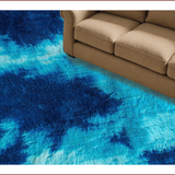 Ultra Soft Area Rug, Non Slip, Stain Resistant, Washable Area Rugs for Living Room, Bedroom, Tie-Dyed Dark Blue Shag Rug for Modern Living Rooms(Blue)