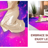 Ultra Soft Area Rug, Non Slip, Stain Resistant, Washable Area Rugs for Living Room, Bedroom, Illuminated Cosmic Harmony Design(Pink)