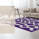 Ultra Soft Area Rug, Non Slip, Stain Resistant, Washable Area Rugs for Living Room, Bedroom, Trendy Minimalist Patterned Appeal(Purple)