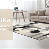 Elegant Geometric Black and Ivory Motif(Gray)