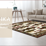 Ultra Soft Area Rug, Non Slip, Stain Resistant, Washable Area Rugs for Living Room, Bedroom, Rustic Earthy Animal Print Style(Ivory)