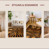 Ultra Soft Area Rug, Non Slip, Stain Resistant, Washable Area Rugs for Living Room, Bedroom, Exotic Animal Skin Texture(Brown)