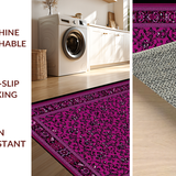 Ultra Soft Area Rug, Non Slip, Stain Resistant, Washable Area Rugs for Living Room, Bedroom, Elegant Curvilinear Scrollwork Design(Purple)