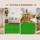 Vibrant Green Festive Patterned Mat(Green)