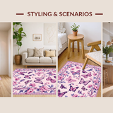 Ultra Soft Area Rug, Non Slip, Stain Resistant, Washable Area Rugs for Living Room, Bedroom, Stylish Transitional Pink Insect Pattern(Pink)