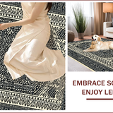 Ultra Soft Area Rug, Non Slip, Stain Resistant, Washable Area Rugs for Living Room, Bedroom, Shaggy Black Trellis Bedroom Carpet for Minimalist Living(Black)