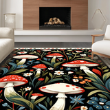Ultra Soft Area Rug, Non Slip, Stain Resistant, Washable Area Rugs for Living Room, Bedroom, Sophisticated Abstract Nature Influence(Black)