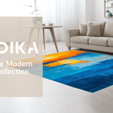 Ultra Soft Area Rug, Non Slip, Stain Resistant, Washable Area Rugs for Living Room, Bedroom, Stylish Abstract Cloud Formation(Blue)