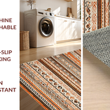 Ultra Soft Area Rug, Non Slip, Stain Resistant, Washable Area Rugs for Living Room, Bedroom, Artistic Warm Color Fusion(Orange)
