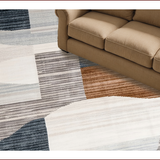 Ultra Soft Area Rug, Non Slip, Stain Resistant, Washable Area Rugs for Living Room, Bedroom, Rustic Neutral Geometric Motif(Beige)