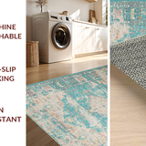 Contemporary Floral Cream Accent(Blue)