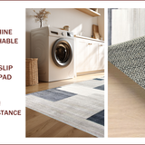 Ultra Soft Area Rug, Non Slip, Stain Resistant, Washable Area Rugs for Living Room, Bedroom, Stylish Minimalist Lattice Design(Gray)