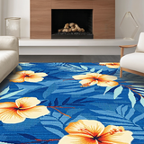 Bright Tropical Oasis Print(Blue)