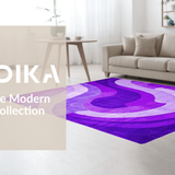 Ultra Soft Area Rug, Non Slip, Stain Resistant, Washable Area Rugs for Living Room, Bedroom, Playful Modern Abstract Swirls(Purple)