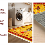 Ultra Soft Area Rug, Non Slip, Stain Resistant, Washable Area Rugs for Living Room, Bedroom, Vintage Boho Leopard Print(Yellow)