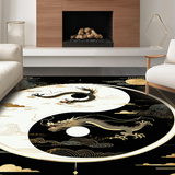 Ultra Soft Area Rug, Non Slip, Stain Resistant, Washable Area Rugs for Living Room, Bedroom, Sleek Contemporary Rounded Design(Black)