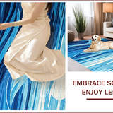 Ultra Soft Area Rug, Non Slip, Stain Resistant, Washable Area Rugs for Living Room, Bedroom, Modern Vibrant Space Inspired Pattern(Blue)