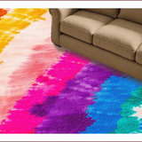 Ultra Soft Area Rug, Non Slip, Stain Resistant, Washable Area Rugs for Living Room, Bedroom, Fluffy Tie Dye Rainbow(Purple)