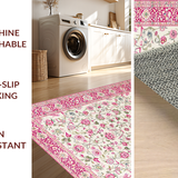 Ultra Soft Area Rug, Non Slip, Stain Resistant, Washable Area Rugs for Living Room, Bedroom, Vibrant Garden Bloom Aesthetic(White)