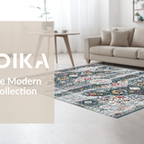 Ultra Soft Area Rug, Non Slip, Stain Resistant, Washable Area Rugs for Living Room, Bedroom, Cozy Earthy Floral Design(Gray)
