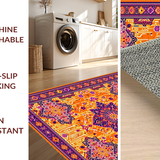Ultra Soft Area Rug, Non Slip, Stain Resistant, Washable Area Rugs for Living Room, Bedroom, Playful Bright Patterned Bliss(Orange)