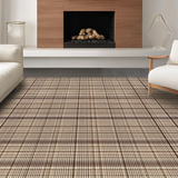 Ultra Soft Area Rug, Non Slip, Stain Resistant, Washable Area Rugs for Living Room, Bedroom, Contemporary Rustic Checkered Motif(Brown)