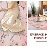 Ultra Soft Area Rug, Non Slip, Stain Resistant, Washable Area Rugs for Living Room, Bedroom, Modern Warm Toned Nature Print(Pink)