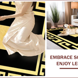 Ultra Soft Area Rug, Non Slip, Stain Resistant, Washable Area Rugs for Living Room, Bedroom, Chic Modern Abstract Motif(Black)